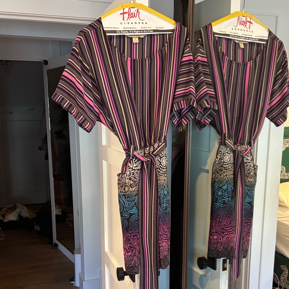 Jack & Ginger Striped and Floral Belted Dress